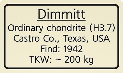 Meteorite label dimmitt